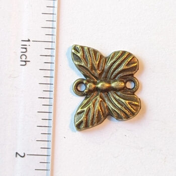 Small Butterfly Connector Charm Antique Bronze - Image 3