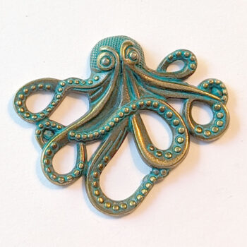 Medium Octopus Pendant / Connector Patina Antique Bronze