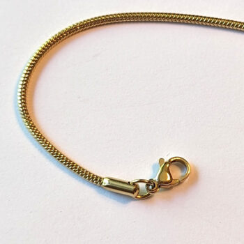 Stainless Steel Round 2mm Snake Chain Gold Necklace - Image 3