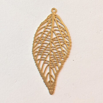 KC Gold Lightweight Filigree Leaf Pendant