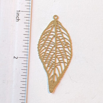 KC Gold Lightweight Filigree Leaf Pendant - Image 2