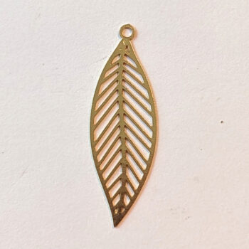 KC Gold Lightweight Filigree Veined Leaf Charm