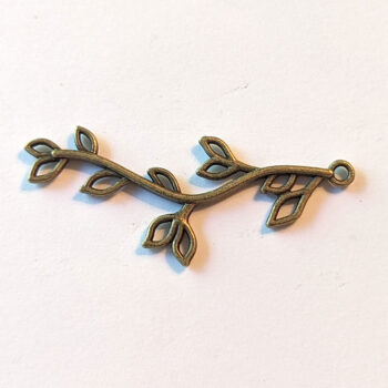 Branch Hollow Leaves Leaf Pendant / Connector Antique Bronze