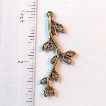 Branch Hollow Leaves Leaf Pendant / Connector Antique Bronze - Image 2