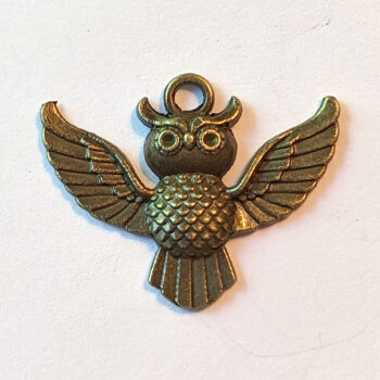 Flying Owl Pendant Antique Bronze