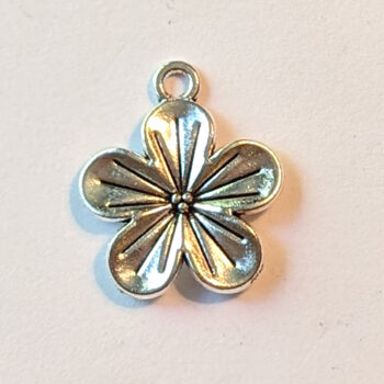 Five Petal Flower Charm Antique Silver - Image 4