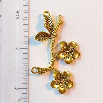 Large Branch Connector With Flowers Gold - Image 2