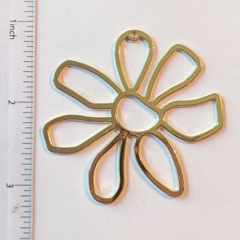 Large Cutout Flower Pendant / Connector Gold - Image 2