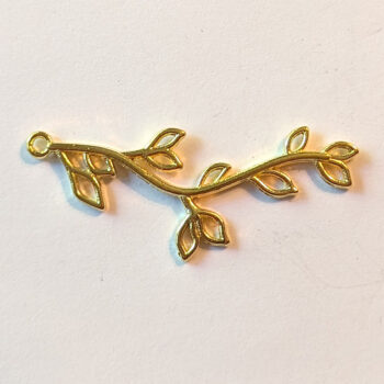 Branch Hollow Leaves Leaf Pendant / Connector Gold