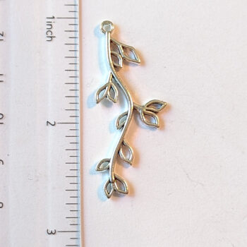 Branch Hollow Leaves Leaf Pendant / Connector Antique Silver - Image 2