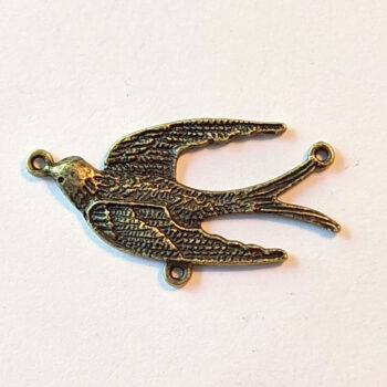 Swallow Bird Connector / Pendant Antique Bronze