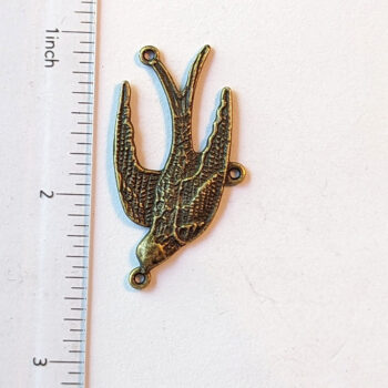 Swallow Bird Connector / Pendant Antique Bronze - Image 2