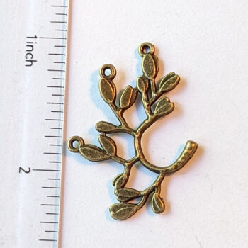 Curved Branch Leaves Leaf Connector Antique Bronze - Image 3