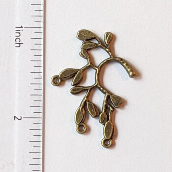 Curved Branch Leaves Leaf Connector Antique Bronze - Image 2