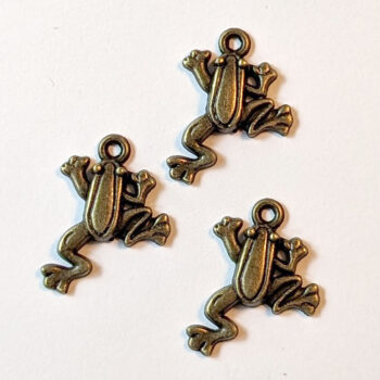 Frog Charm Antique Bronze