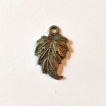 Small Curved Leaf Charm Antique Bronze