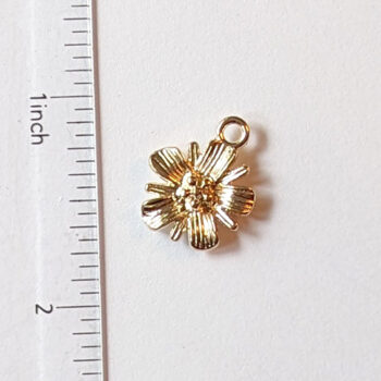 Delicate Flower Charm Antique KC Gold - Image 3