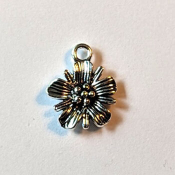 Delicate Flower Charm Antique Silver - Image 2