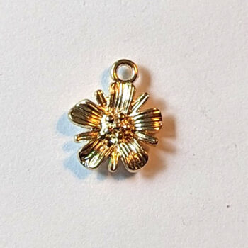 Delicate Flower Charm Antique KC Gold - Image 2