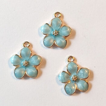 Blue Flower Charm Gold