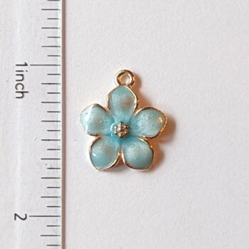 Blue Flower Charm Gold - Image 3