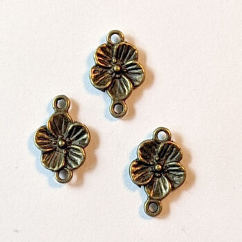 Small Flower Connector Antique Bronze