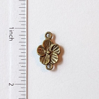 Small Flower Connector Antique Bronze - Image 3