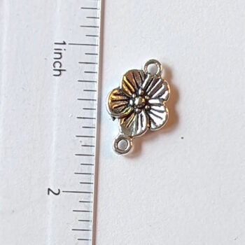 Small Flower Connector Antique Silver - Image 3