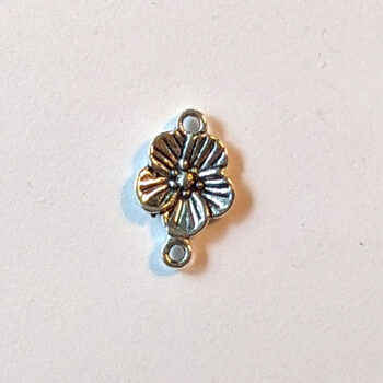 Small Flower Connector Antique Silver - Image 2