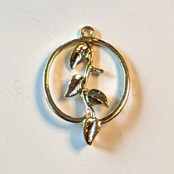 Branch Leaves Leaf Hoop Charm / Connector Gold