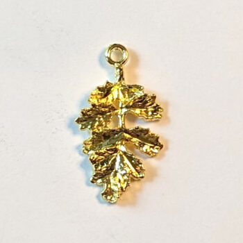 Detailed 3D Leaf Charm Gold