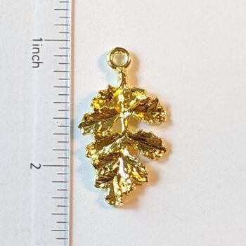 Detailed 3D Leaf Charm Gold - Image 2