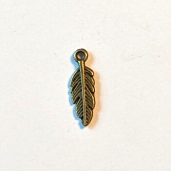 Tiny Feather Charm Antique Bronze - Image 2