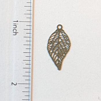 Silver Small Filigree Leaf Charm - Image 3