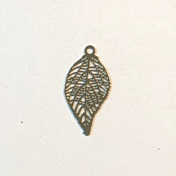 Silver Small Filigree Leaf Charm - Image 2