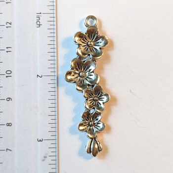 Antique Silver Flowers on a Branch Pendant - Image 2