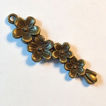 Antique Bronze Flowers on a Branch Pendant