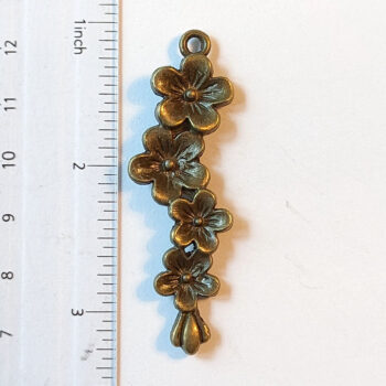 Antique Bronze Flowers on a Branch Pendant - Image 2