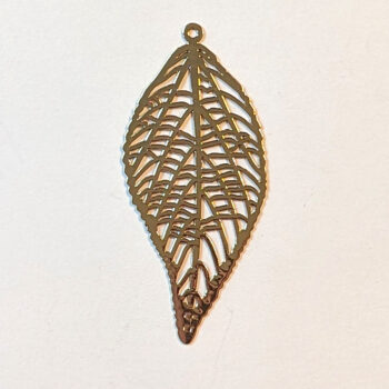 Gold Lightweight Filigree Leaf Pendant - Image 3