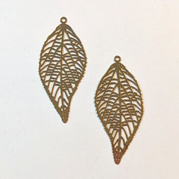 Gold Lightweight Filigree Leaf Pendant