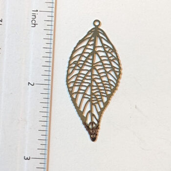 Silver Lightweight Filigree Leaf Pendant - Image 2