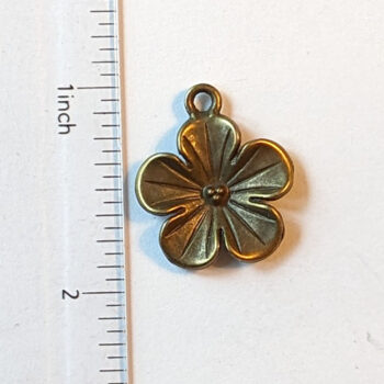 Five Petal Flower Charm Antique Bronze - Image 2