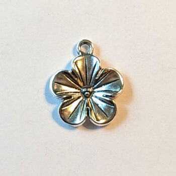 Five Petal Flower Charm Antique Silver - Image 6