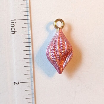 Pink Round Tulip Shell Enamel Charm - Image 2