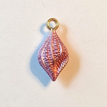 Pink Round Tulip Shell Enamel Charm