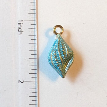 Blue Round Tulip Shell Enamel Charm - Image 2