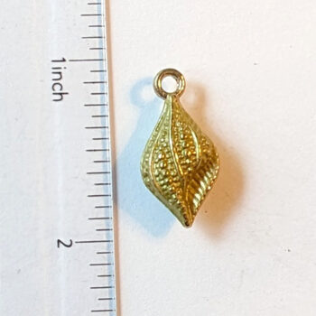 Olive Green Round Tulip Shell Enamel Charm - Image 2