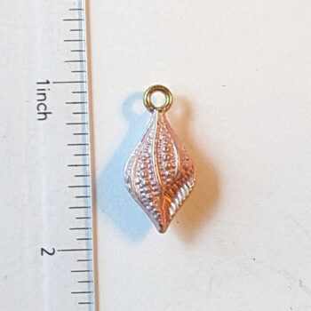 Light Pink Round Tulip Shell Enamel Charm - Image 2