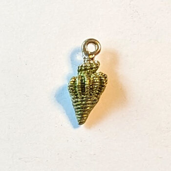 Olive Green Tulip Shell Enamel Charm