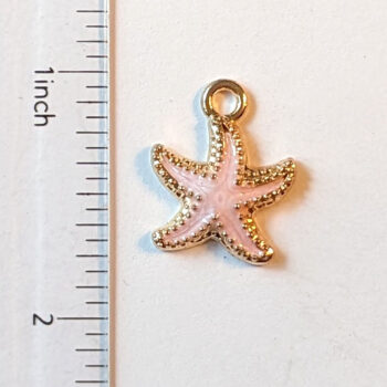 Pink Starfish Enamel Charm Gold - Image 6